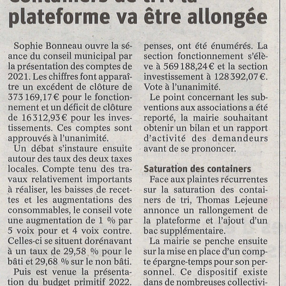 JOURNAL DU 14 AVRIL 2022